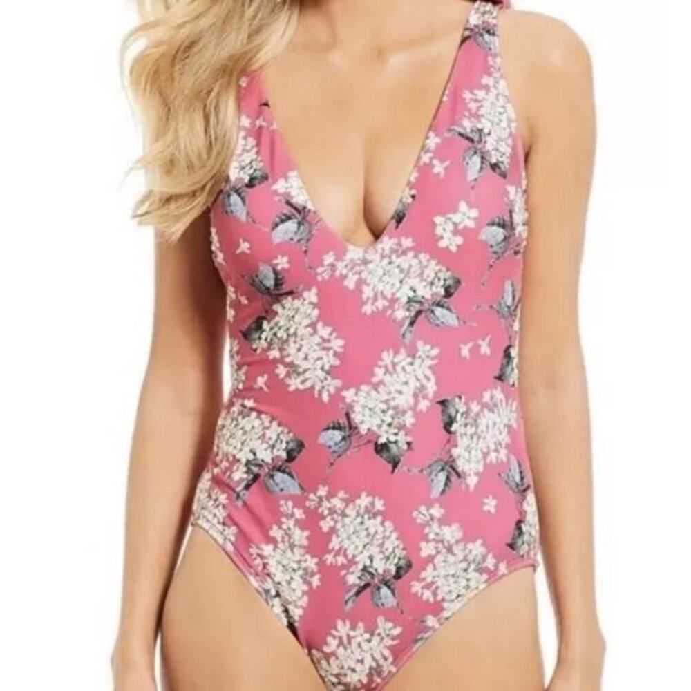 Antonio Melani One-Piece‎ Swimsuit Size 4 Fuschia Pink Floral Liberty Fabric